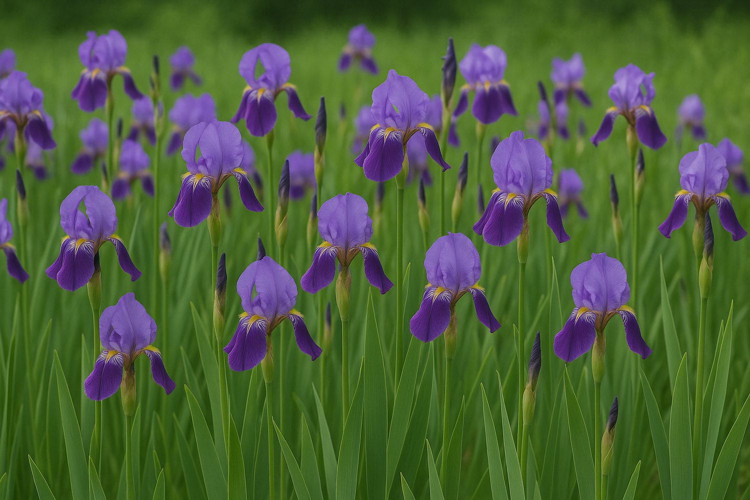 Iris pallida flowers growing in a field in Italy