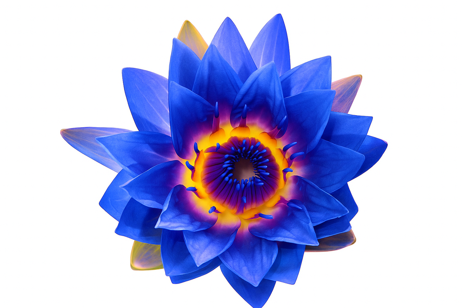 Blue lotus flower in bloom